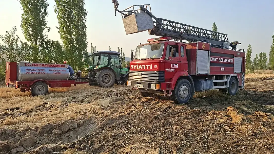 Emet'te yangın Balya Makinasından Çıkan Yangın Kül Etti