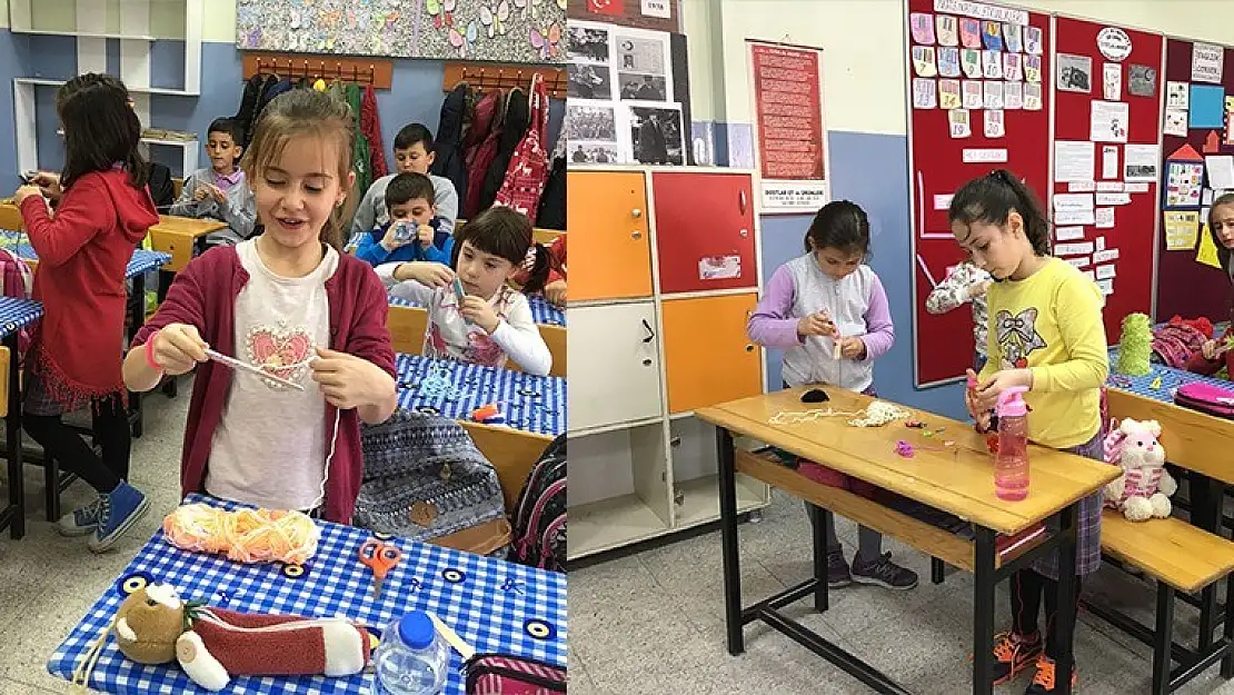 MİNİK ELLERİYLE ÜRETTİLER MEHMETÇİĞE BAĞIŞLADILAR