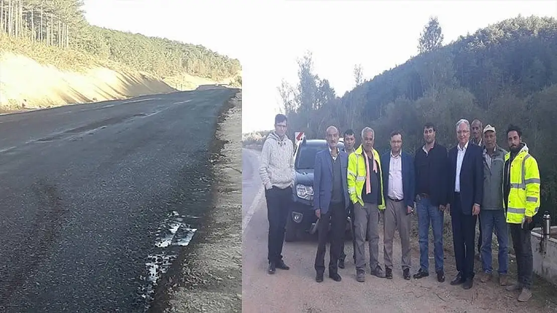 ÇAVDARHİSAR YOLUNA GEÇİCİ ASFALT