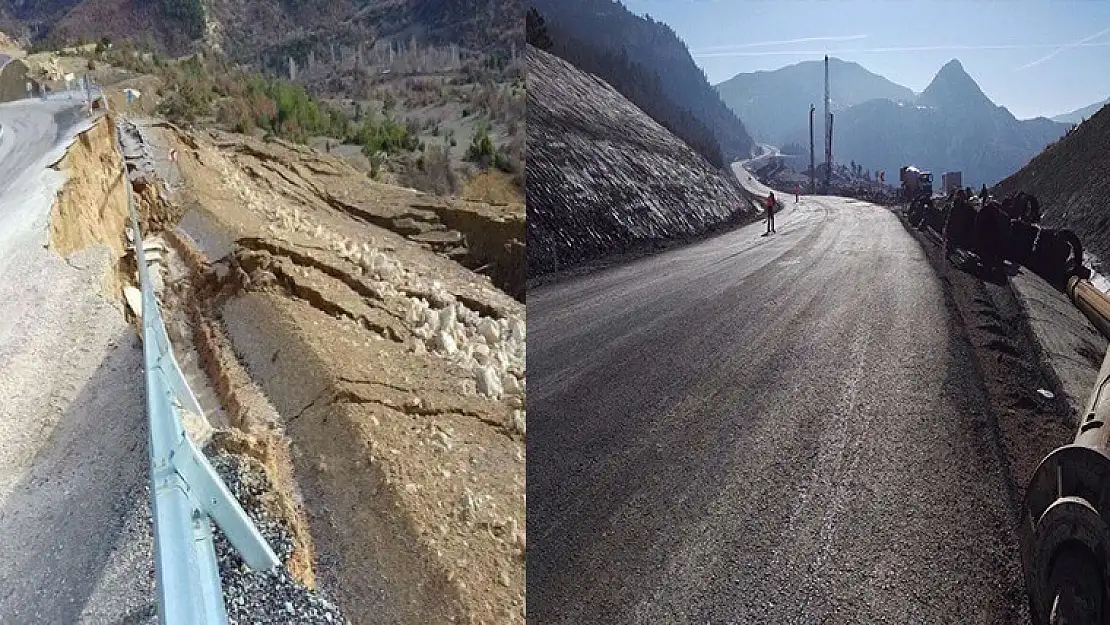 EMET-TAVŞANLI YOLU ÇÖKEN MEVKİİ TRAFİĞE AÇILDI