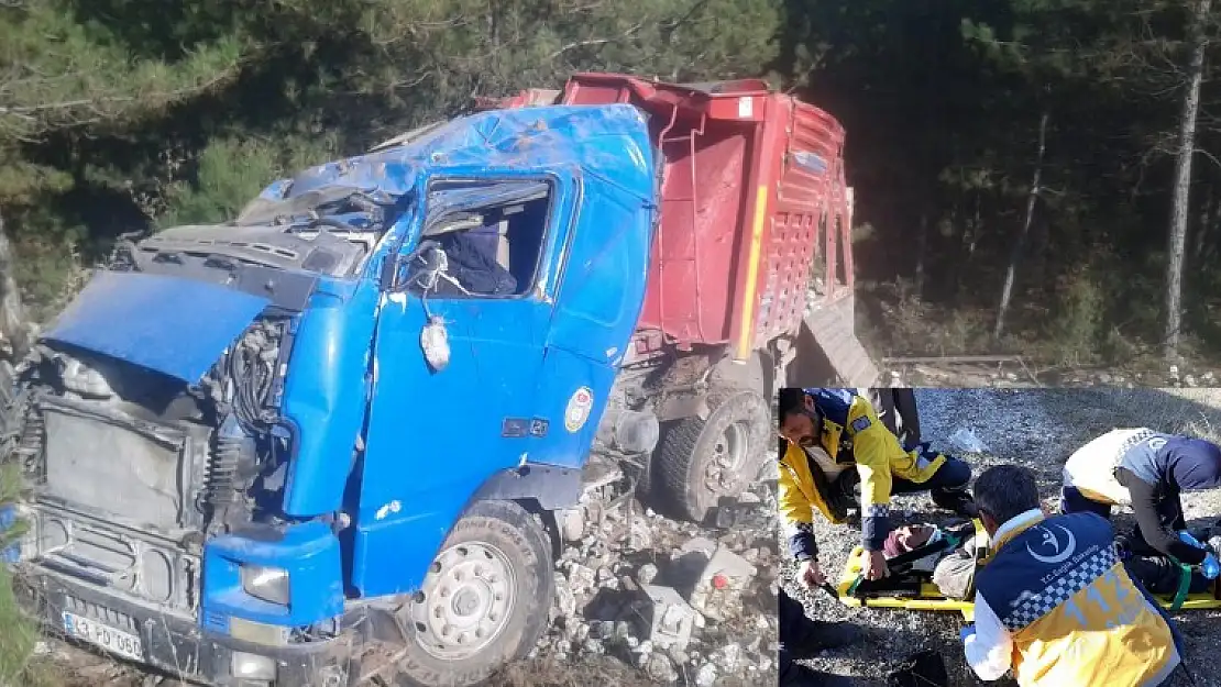 MADEN YÜKLÜ ARAÇ ŞARAMPOLE UÇTU
