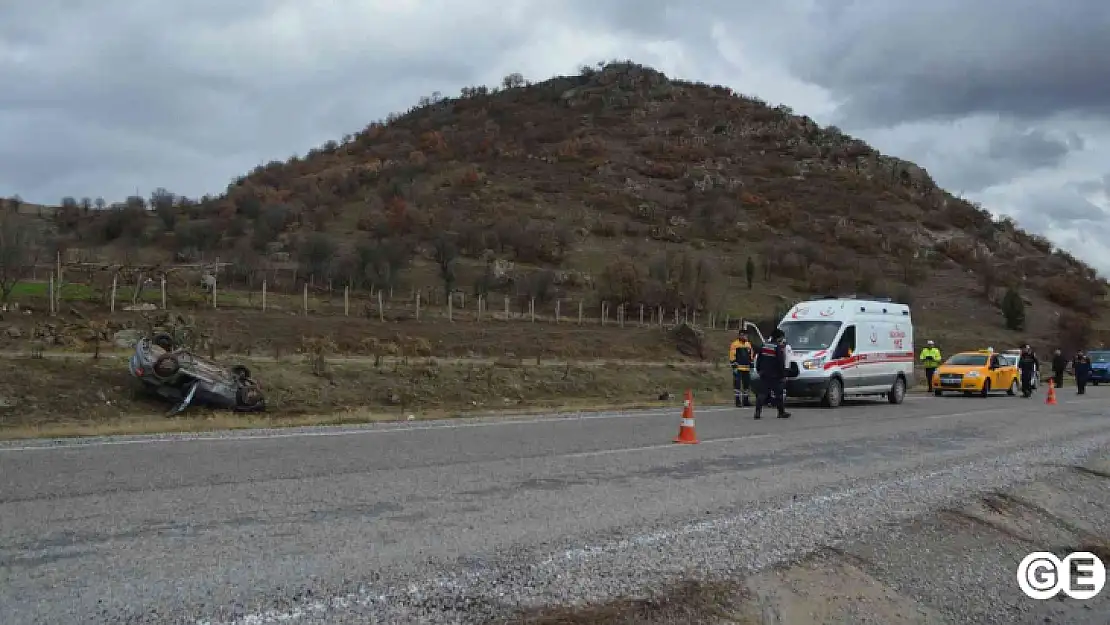 Harmancık Yolunda Araç Takla Attı 1 Yaralı