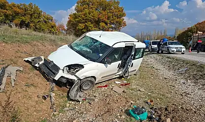 Hisarcık'ta Araç Takla Attı Sürücü Hastaneye Kaldırıldı