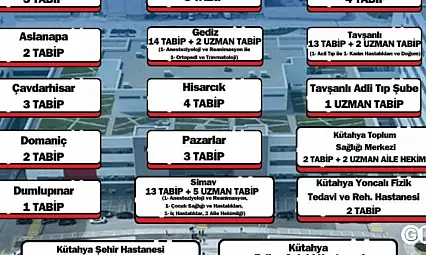 Kütahya ve ilçelerine 109 doktor atandı