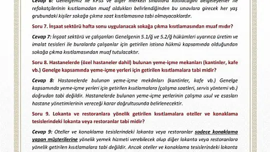 Yasaklar Bugün Başlıyor