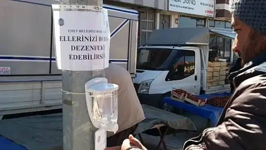 Emet Pazarında Korona Virüs Tedbirleri