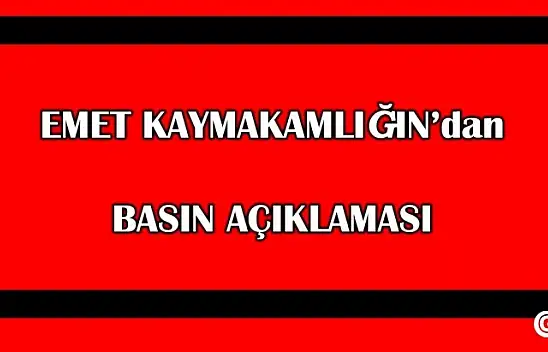 İğdeköy Su Sorunu Hakkında Emet Kaymakamlığından Basın Açıklaması