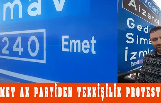 Emet Ak Partiden Tek Kişilik Protesto