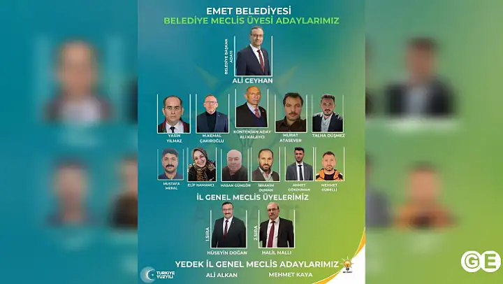 Emet AK Parti Listeleri Belli Oldu