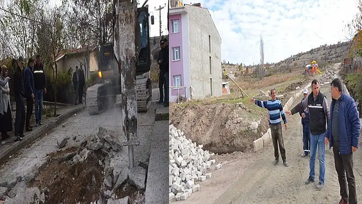 BELEDİYEDEN  60 BİN M2 PARKE 5000 METRE BORDÜR