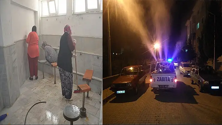 EMET'TE İLAÇLAMA VE CAMİ TEMİZLİK ÇALIŞMALARI