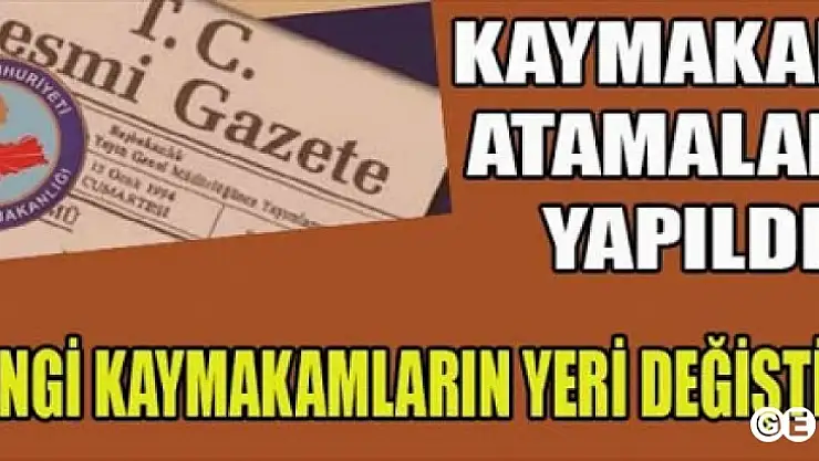 Kütahya'da 5 İlçe Kaymakamı ve 1 Vali Yardımcısının Tayini Çıktı