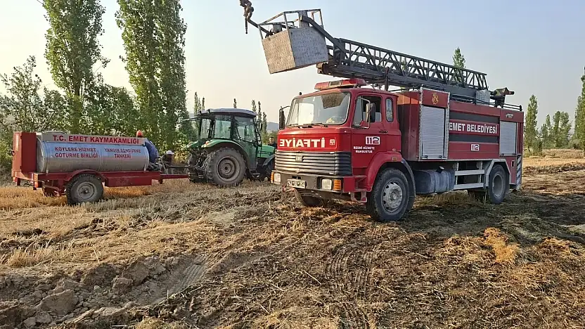 Emet'te yangın Balya Makinasından Çıkan Yangın Kül Etti
